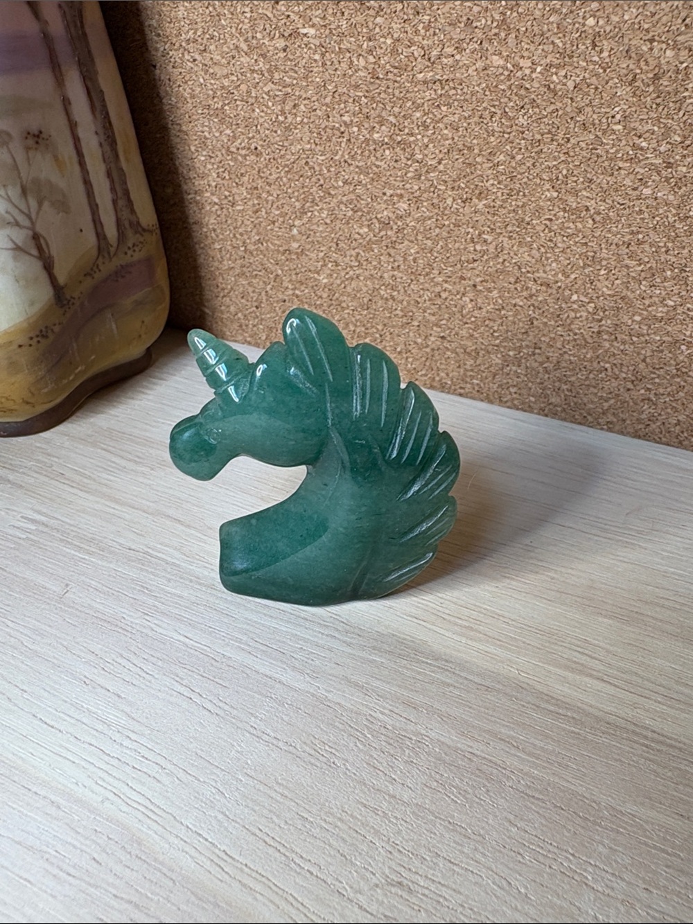 Green Aventurine Carved Unicorn Figurine